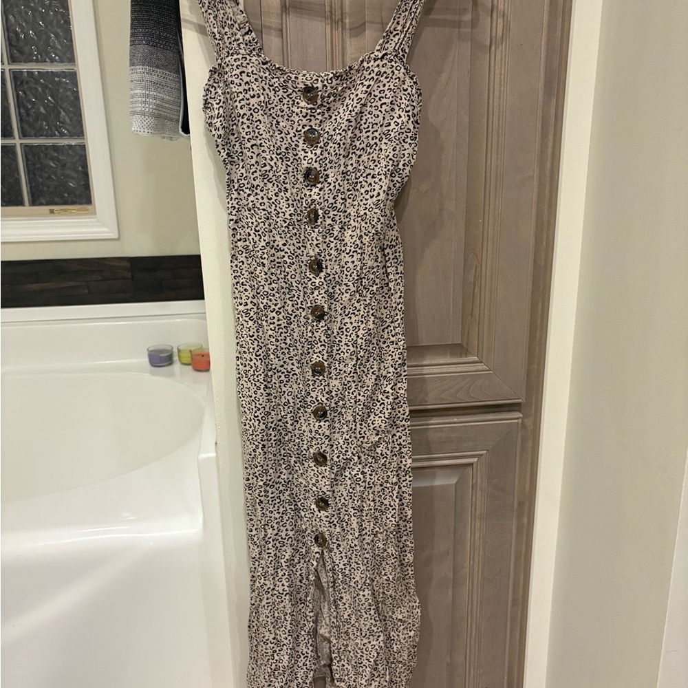 Leopard Print Button-Down Dress